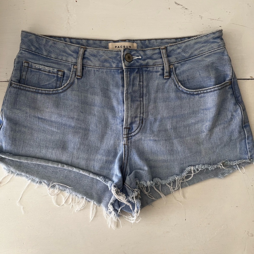 Pacsun Mid Rise Cut Off Denim Short